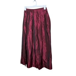 NWT Vintage Tofy Burgundy Maxi Skirt‎ Pleated Long Evening Formal Womens 8
